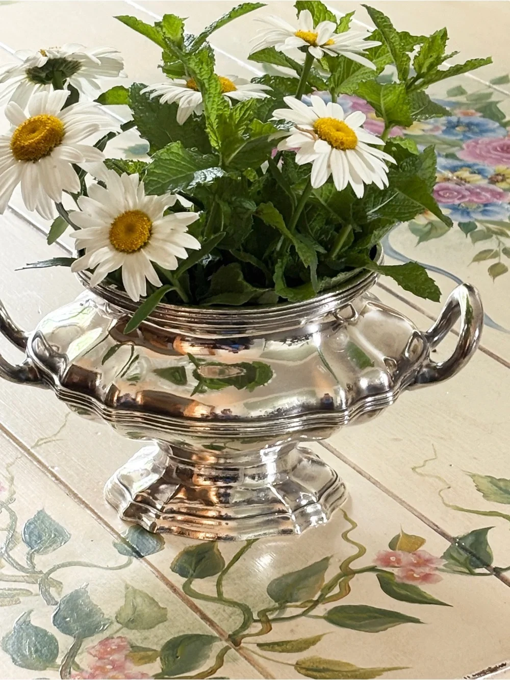 Silver Plate Tureen Bowl Vase Centerpiece Vintage Hotel The Emerson